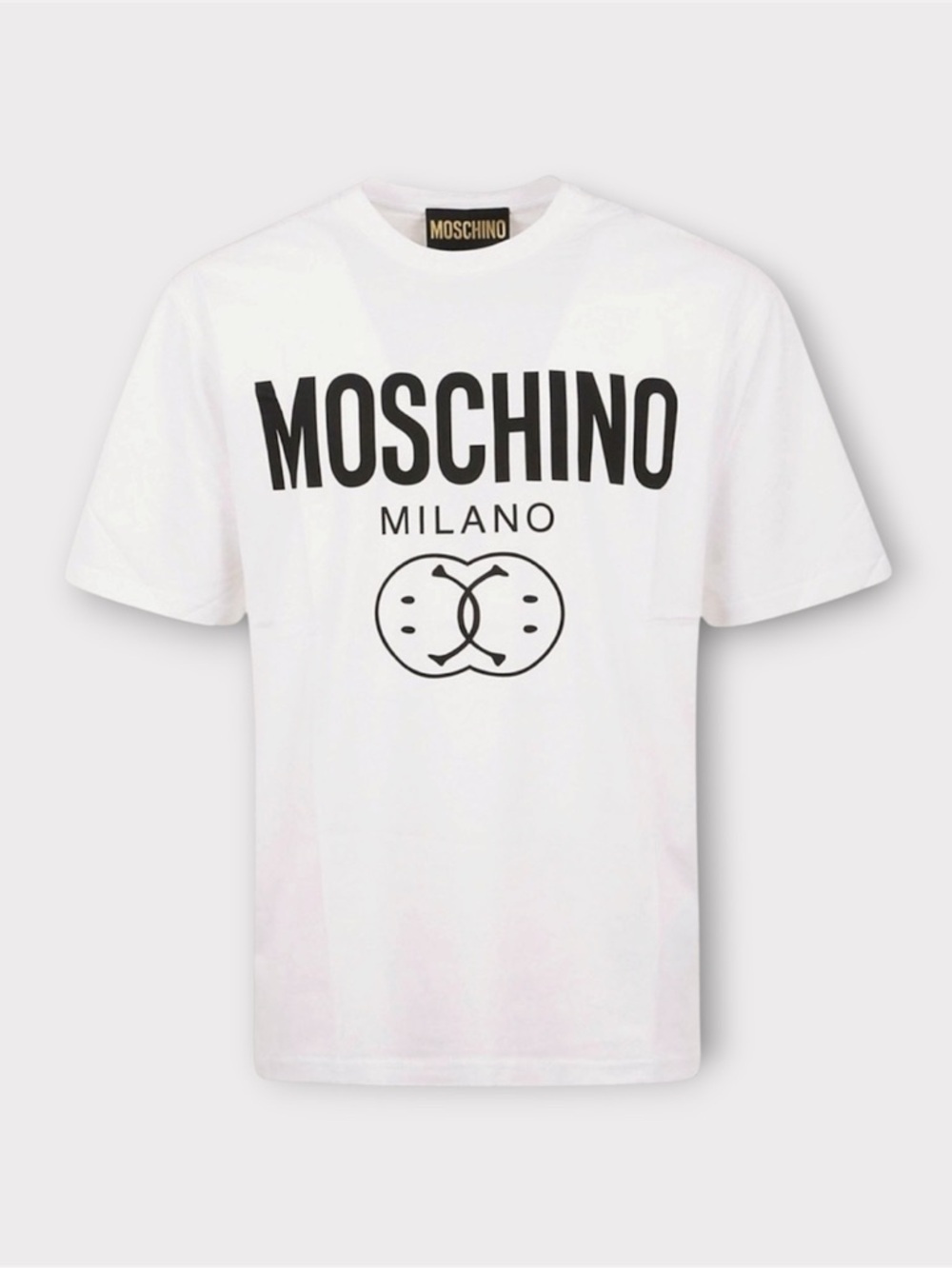 MOSCHINO Milano Couture Apple Graphic Logo T-Shirt White NWT Authentic”